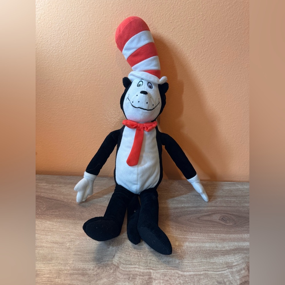 KOHL'S CARES FOR KIDS DR. SEUSS CAT IN THE HAT PLUSH 22" STUFFED BLACK WHITE RED